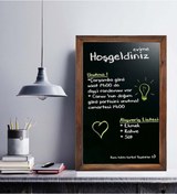 Resim Ufukırtasiye Kara Tahta Dekoratif Yazı Tahtası 70X90 Cm Alaçatı Kahve 