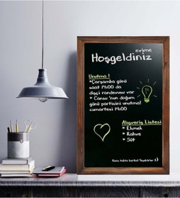 Resim Ufukırtasiye Kara Tahta Dekoratif Yazı Tahtası 70X90 Cm Alaçatı Kahve 