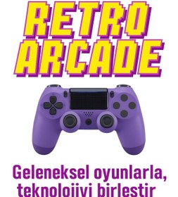 Resim Yeni Nesil Ps4 Kolu Kablosuz Şarj Edilebilir Titreşimli Mor Renk 