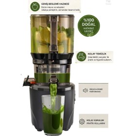 Resim Kuvings AUTO10S Hands-Free Slow Juicer Katı Meyve Sebze Presi Geniş Besleme Ağzı Sessiz ve Güçlü Motor Soğuk Sıkım Meyve Sıkacağı Mat Siyah 