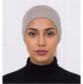Resim Alivascarf Geçmeli Bone Önü Dikişsiz Kaymaz Lastikli Kadın Tesettür Pratik Geçme İç Bone Açık Gri - Bej 