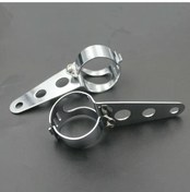 Resim Hightower 39-51mm Ayarlanabilir Motosiklet Far Braketi - Dayanıklı Krom Çatal Tutucu, Cafe Racer 