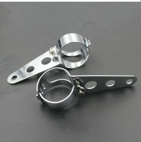 Resim Hightower 39-51mm Ayarlanabilir Motosiklet Far Braketi - Dayanıklı Krom Çatal Tutucu, Cafe Racer 