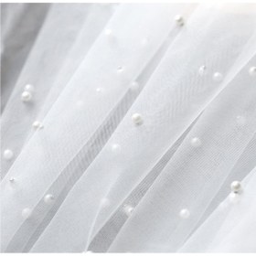 Resim bbays new trend Duvak Beyaz 2mt Incili Gelin,duvak,gelinlik Aksesuar,nikah Aksesuari Incili Kumaş 