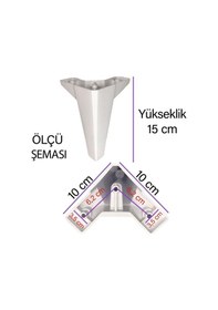 Resim 4 Adet Serdivan 15 Cm Beyaz Lüx Mobilya Kanepe Sehpa Ünite Koltuk Ayağı Baza Ayak 