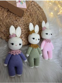 Resim Amigurumi Örgü Tavşan Oyuncak 