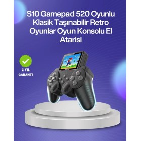 Resim Cm Store 500 Oyunlu Nostaljik El Tipi Oyun Konsolu Taşınabilir Şarjlı Cihaz Renkli Ekran ve Tv Destekli 