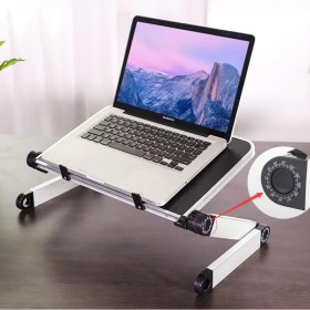 Resim Upway Ayarlanabilir Katlanabilir Dizüstü Bilgisayar Masası Soğutucu Fanlı Macbook Stand 