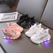 Resim Çocuklar için LED Işıklı Spor Ayakkabılar - Karanlıkta Parlayan Tabanlı, Kolay Kapanışlı, Erkek ve Kızlar İçin Yuvarlak Burun Tasarımı, Kauçuk Taban, Kumaş Üst, Koşu ve Günlük Kullanım İçin Mükemmel, Sevimli Ayakkabı 