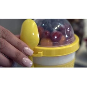 Resim Pazariz Meyve Hazneli Kaşıklı Portatif Yoğurt Kabı 