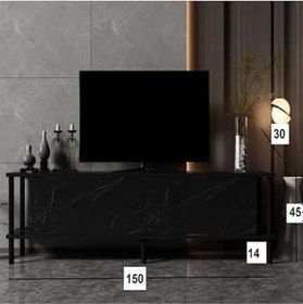 Resim Meltem Çelik - BMdekor TV Sehpası Agora Mermer Desen 150 cm 