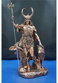 Resim Loki Odin'in Oğlu Heykeli 35 Cm Mitolojik Obje Hediyelik Eşya Ev Dekor Bakır 