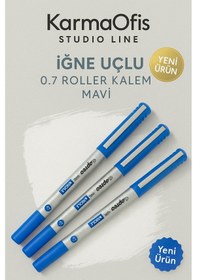 Resim Studio Line İğne Uçlu 0.7 Roller Kalem Mavi - 3 Adet 