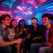 Resim 12'li LED Aşk Kalp Gözlükleri - Parlayan Neon Renkler (Pembe, Yeşil, Mor) Pille Birlikte, Partiler, Düğünler, Doğum Günleri, Noel, Cadılar Bayramı & Sevgililer Günü Süslemeleri İçin Mükemmel, Sevimli Gözlükler, Noel Cadılar Bayramı & Noel İçin En İyisi 