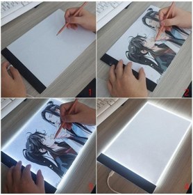 Resim AyrStore (A5) led Işıklı Çizim Tableti Animasyon Portre Kopyalama Panosu Dijital Grafik Pedi Beyaz 