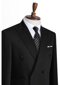 Resim İlayda Emir Luxury, İtalyan Kesim,slim Fit, Kruvaze, Erkek Takım Elbise Siyah 