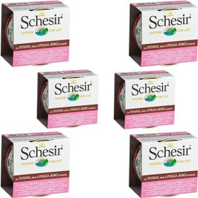 Resim Schesir Suda Pişirilmiş Ton Balıklı ve Tavuklu Yetişkin Kedi Konservesi 6 x 85 G 