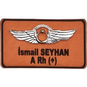 Resim Deri Metal Rozetli Kıdemli Pilot İsimliği Tulum İsimlik - Deri İsimlik - Pilot İsimlik 