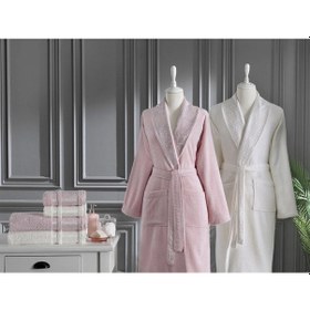 Resim Özdilek Dori Aile Bornoz Seti 6 Parça Pudra-krem Çok Renkli 