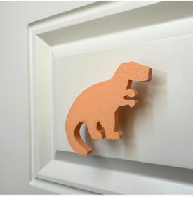 Resim Pomerol Turuncu Dino 1 Dolap Kulpu - Çocuk Odası, Mutfak Ve Banyo İçin Modern Ve Sevimli Mobilya Kulp 