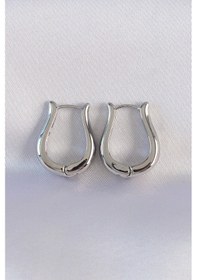 Resim Pirinç Gümüş Renk İçi Boş Gül Küpe Çok Renkli 