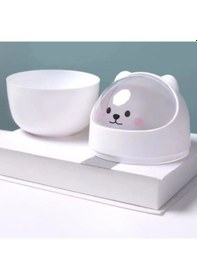 Resim Qingmipy 1.2l Beyaz Oval Plastik Masaüstü Çöp Kutusu, Kayar Kapaklı, Ev/ofis/çocuk Odası, Temizlik Ve Organize Etme 