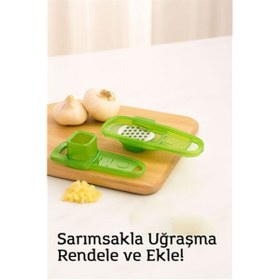 Resim ModaCar Hazneli Sarımsak Rendeleyici – 14 x 4,5 cm | Pratik ve Hijyenik Mutfak Yardımcısı 