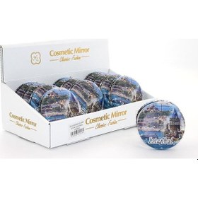 Resim Taşlı İstanbul Tasarımı El Aynası Kalın Alk2488 Renkli 