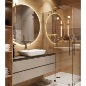Resim Toprak Dekor 90 Cm Ledli Banyo Aynası Tuvalet Aynası Işıklı Ayna 