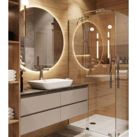 Resim Toprak Dekor 90 Cm Ledli Banyo Aynası Tuvalet Aynası Işıklı Ayna 