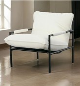 Resim SLLER Portatif Metal Berjer Koltuk | Elyaf Dolgulu Minder | Statik Boyalı | 120 KG Taşıma Kapasiteli 