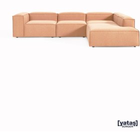 Resim Mobilya Stant Most Mollis Pro 4 Modül Sağ Köşe Koltuk Takımı Kiremit Keten Kumaş Yumuşak Sünger(Evinize Teslim) 