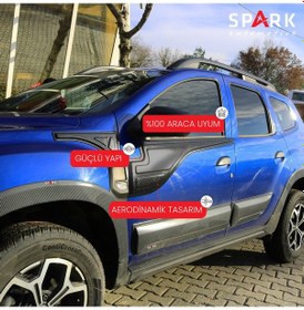 Resim Dacia Duster 2018-2024 Yıl Aralığı Uyumlu Yarasa Kapı Kaplama 4 Parça Siyah 