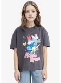 Resim Defacto Kız Çocuk Disney Mickey & Minnie Oversize Geniş Kalıp Bisiklet Yaka Kısa Kollu Tişört E2617a825smar148 Antrasit 