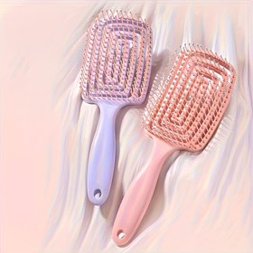 Resim 2 Renk Seçenekli 1 Adet Büyük Eğimli Tarak Kabarık Yüksek Kemik Üst Tarak Uzun Saç Kadın Sivrisinek Kapsülü Tarak Şekli Airbag Ribs Hollow Comb, Tüm Saç Tipleri İçin Uygun Plastik Kıl Tarak - Islak veya Kuru Saçlar İçin Uygun Yumuşak Bitirme Tarak, Reçine Sap 