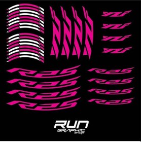 Resim Yamaha Yzf R25 Pembe Jant Şeridi Sticker Çok Renkli 