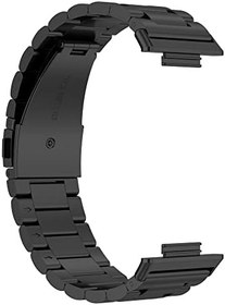 Resim Coverzone Huawei Watch Fit 2 ile uyumlu Metal tasarımlı Paslanmaz Çelik, Toz ve Kirden Koruyan, Huawei Watch Fit 2 ile uyumlu Imbrication Akıllı Saat Kordunu Siyah 