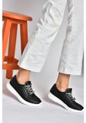 Resim Fox Shoes P540502403 Siyah Hakiki Deri Kadın Spor Ayakkabı Siyah 