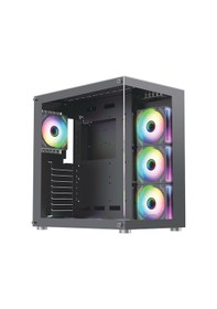 Resim Zoko King Kumandalı ARGB Fanlı Temper Camlı Oyuncu Kasası 7 x 12 CM Siyah 