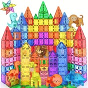 Resim Manyetik Yapı Taşları Oyuncak Seti, Hayvan Dinozor Manyetik Parçalarla Çocuklar İçin Tasarım ve İnşaat Yapmak İçin Uygun, Erkekler ve Kızlar İçin Tatiller ve Doğum Günleri İçin Mükemmel Hediye. 