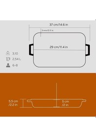 Resim Lava Döküm Dikdörtgen Rosto Ve Fırın Tepsisi Döküm Demir Yekpare Çift Kulplu Ölçü 22x30cm Turuncu 