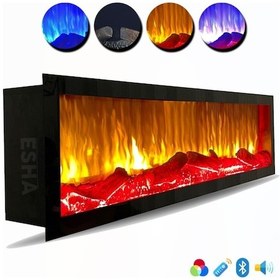 Resim Esha Home Elektrikli Yapay Dekoratif Şömine Bluetooth+sabit Çitirti 100x25x18 Cm 