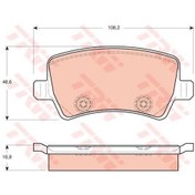 Resim TRW GDB1685 Fren Balatası Arka S-Max 06- Galaxy III 06- / S60 10- S80 06- V60 V70 06- Xc60 08- Xc70 06- / Range Rover Evoque 11- 