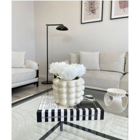 Resim TeknoTrust Çok Amaçlı Beyaz Bubble Kaşıklık, Vazo ve Saksı Tasarımı, Polyester, 1 Parça 