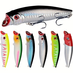 Resim 1pc11g/0.39oz Uzun Menzilli Bionik Popper Balıkçılık Yemi, 3.74 inç/9.5 cm Plastik Simülasyon Sert Yem saç tokası ile, Tatlısu Balıkçılığı İçin Balıkçılık Takımı 