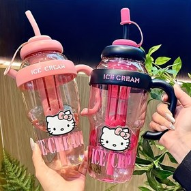 Resim Sanrio HelloKitty Spor Su Matarası - Büyük Kapasiteli Su Şişesi - Pratik - Dayanıklı - Spor ve Ofis İçin Uygun, Antrenman Hidrasyonu,Sevimli Tasarım,Oyuncu Tarz,BPA içermeyen plastik,Fitness Tutkunları 