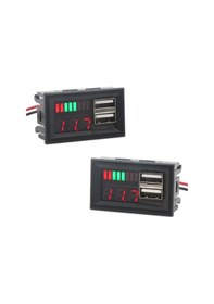 Resim Robizstore-Usb Soketli Voltmetreli Akü Kapasite Göstergesi 12V Pil Uyumlu 