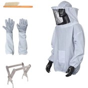 Resim Ximistore9 "4 Parçalı Profesyonel Arıcılık Seti - Arı Kıyafeti, Eldiven, Çerçeve Tutucu Ve Fırça" Beyaz 