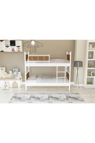 Resim Metalia Gm 128 Star Ahşap Metal Ranza Beyaz-Ceviz 