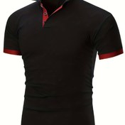 Resim Nefes Alabilen Düzenli Kesim Golf Gömleği, Erkekler için Yaz için Rahat V-Yaka T-Shirt Kısa Kollu, Erkek Giyim 